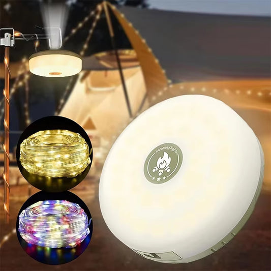 4-in-1 Camping Light | USB-C Rechargeable LED String Lamp – Tent, Garden & Outdoor Decor