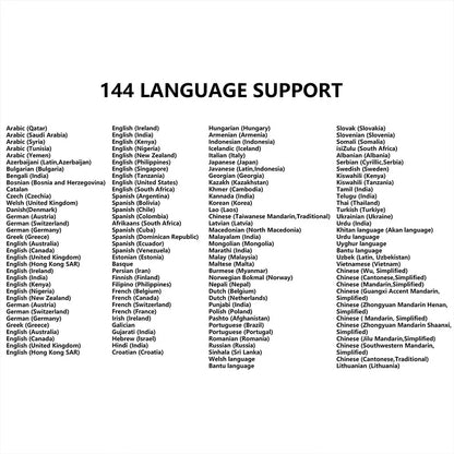 Professional Translation Earbuds with Real-Time Online and Offline Support for 144 Languages