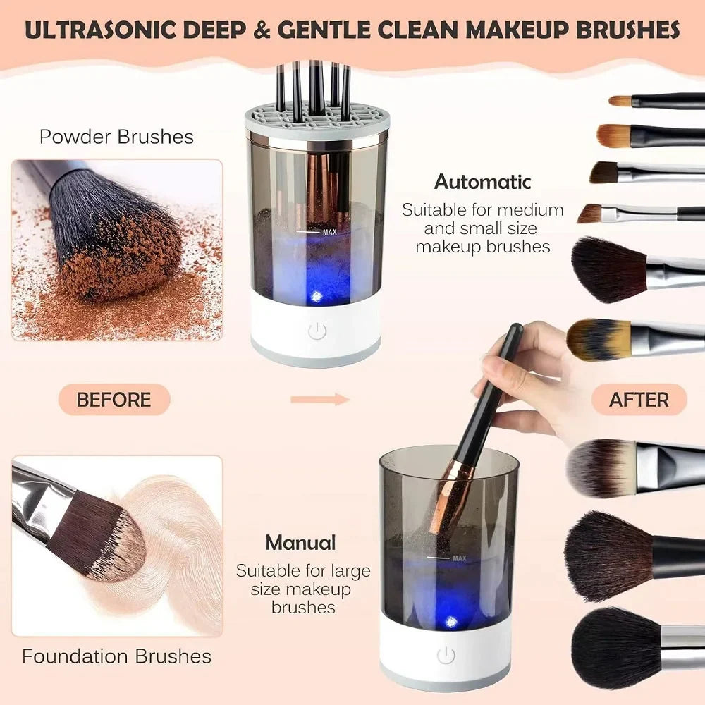 Electric Makeup Brush Cleaning Machine with Automatic Cleaning and Fast Drying Features