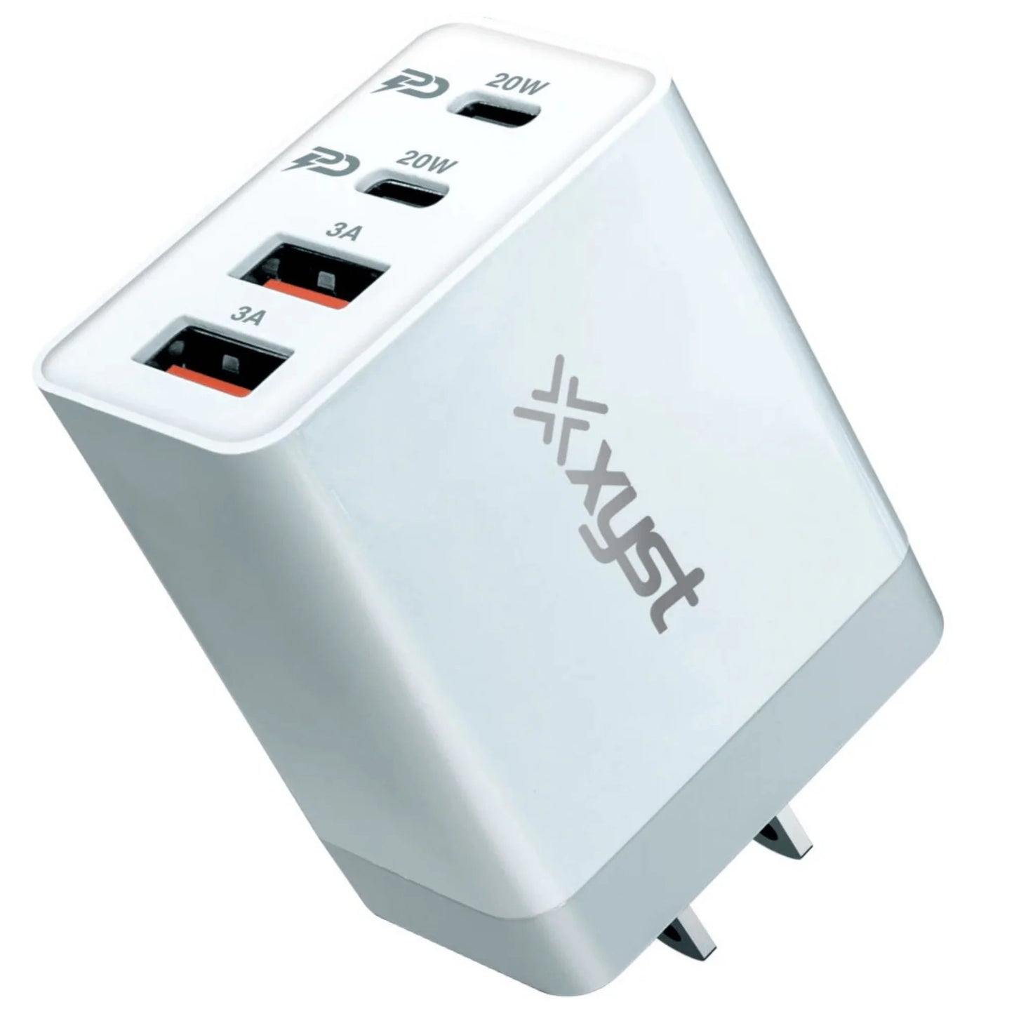 Xyst 35W 4-Port USB Wall Charger | Dual USB-C PD Fast Charger + 2 USB-A | Rapid 4-Device Charging for iPhone, Samsung & Tablets