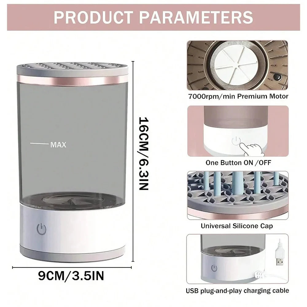Electric Makeup Brush Cleaning Machine with Automatic Cleaning and Fast Drying Features