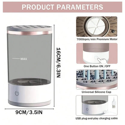 Electric Makeup Brush Cleaning Machine with Automatic Cleaning and Fast Drying Features