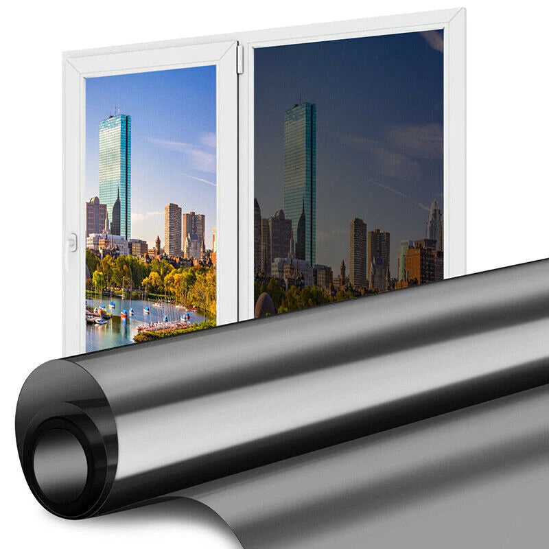 One-Way Mirror Window Film - Heat and UV Reflective Privacy Tint for Residential and Commercial Use