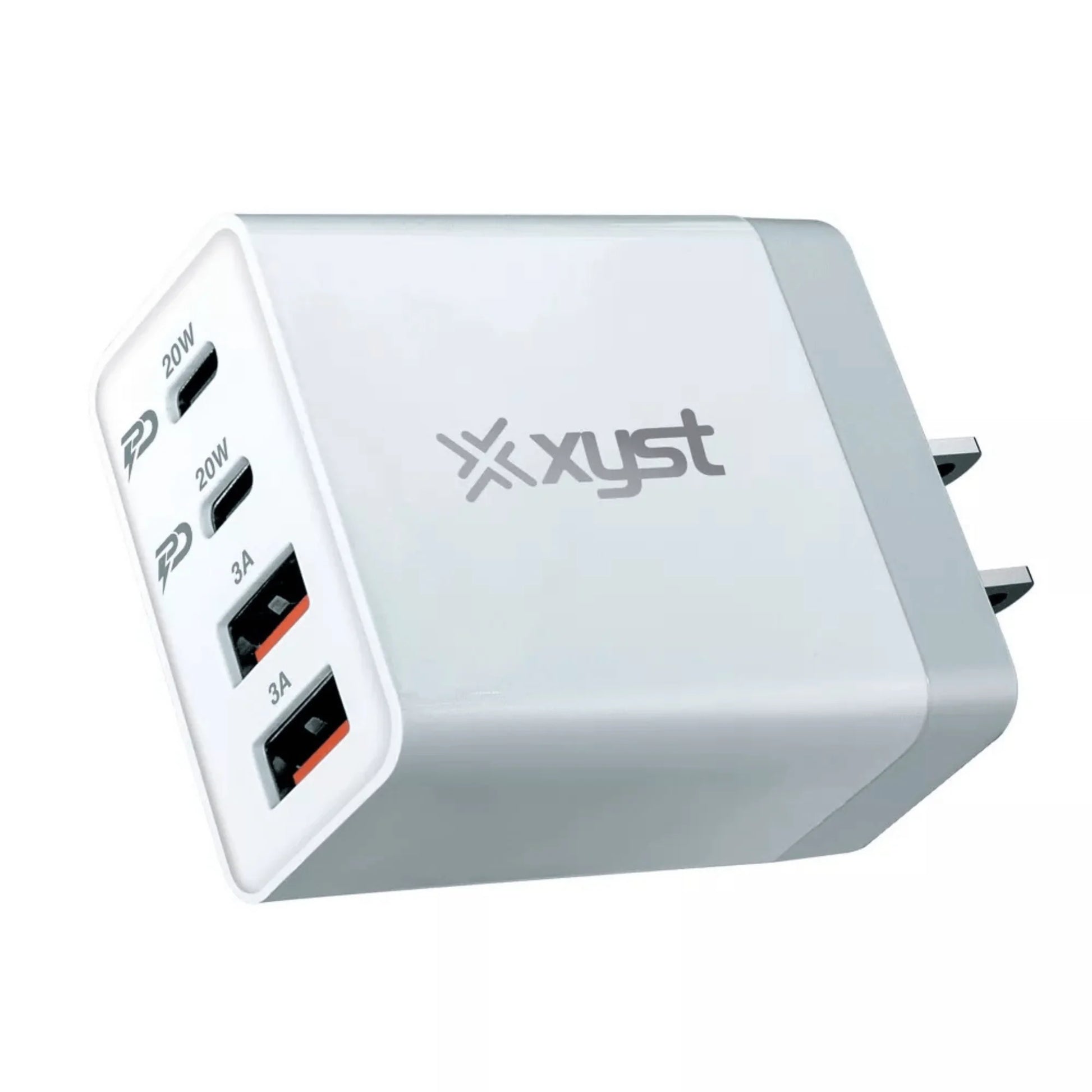 Xyst 35W 4-Port USB Wall Charger | Dual USB-C PD Fast Charger + 2 USB-A | Rapid 4-Device Charging for iPhone, Samsung & Tablets