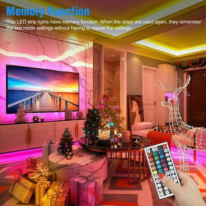 32FT Flexible RGB LED SMD Strip Light with Remote Control for Home, TV, Party, and Bar Decor