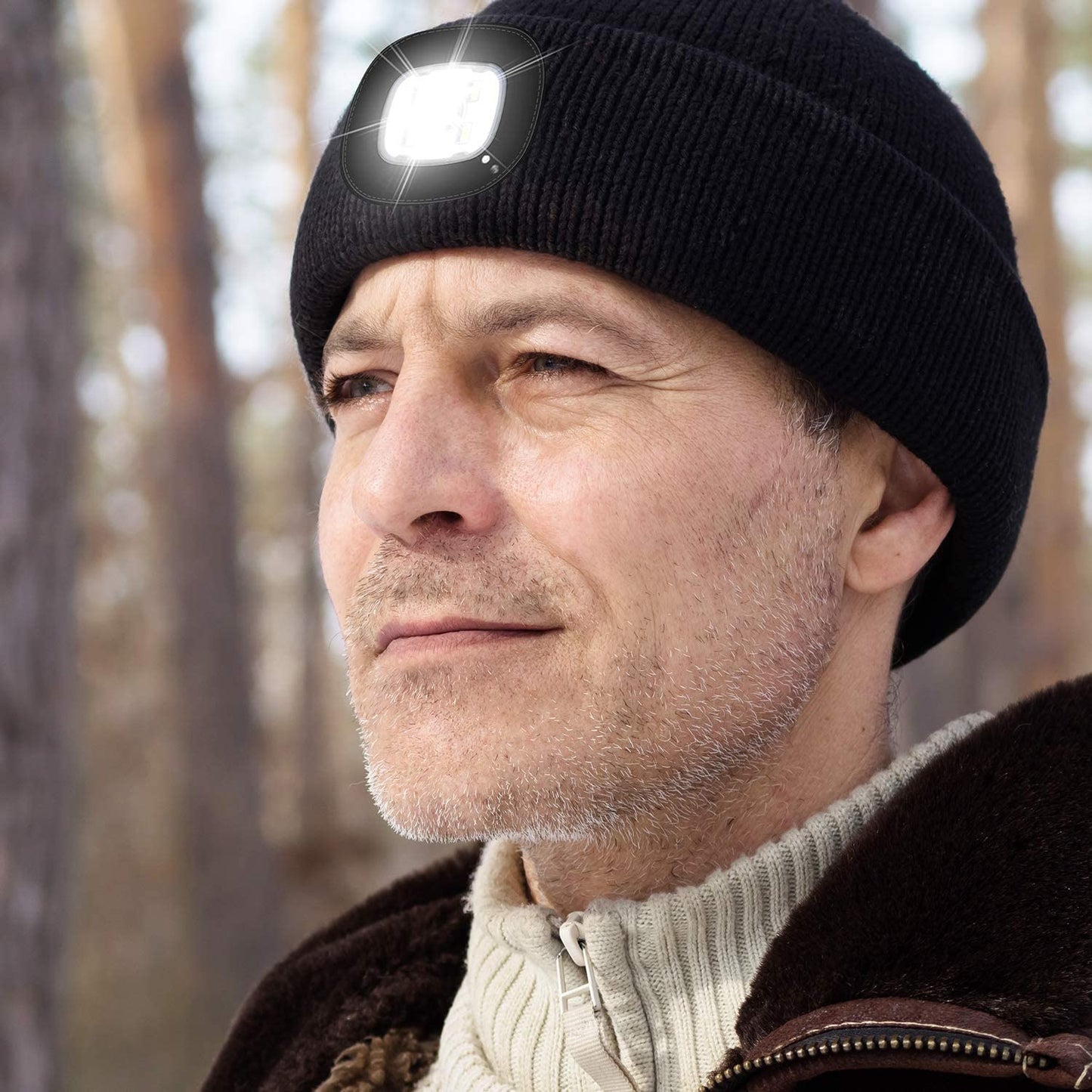 Unisex LED Beanie Hat with USB Rechargeable Light – Warm Winter Knit Cap for Men & Women | Perfect Gift for Dad, Outdoor Work, Camping, and Night Runs