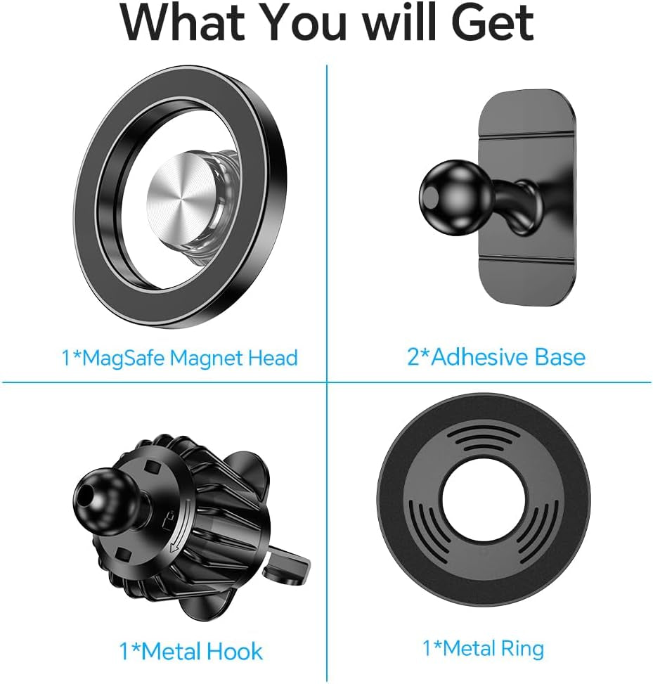 MagSafe Car Mount with 20 Strong Magnets | 360° Magnetic Phone Holder for iPhone 17 / 16 / 15 / 14 | Secure Dashboard & Vent Mount – Sleek Car Accessory for Men & Women