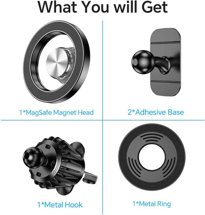 MagSafe Car Mount with 20 Strong Magnets | 360° Magnetic Phone Holder for iPhone 17 / 16 / 15 / 14 | Secure Dashboard & Vent Mount – Sleek Car Accessory for Men & Women