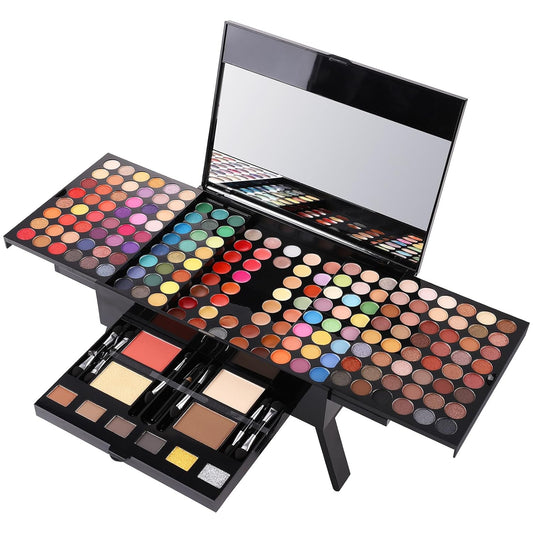 All-in-One Professional Makeup Kit | 144-Color Eyeshadow, Lip Gloss, Concealer, Blush, Highlighter & Brushes Set for Women & Girls – Complete Makeup Palette Gift Box