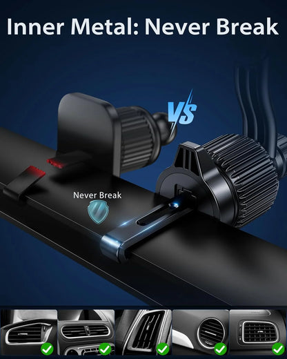 MagSafe 360° Magnetic Car Mount | Strong N52 Magnet Air Vent & Dashboard Phone Holder | Universal for iPhone & Android | Secure Hands-Free Drive