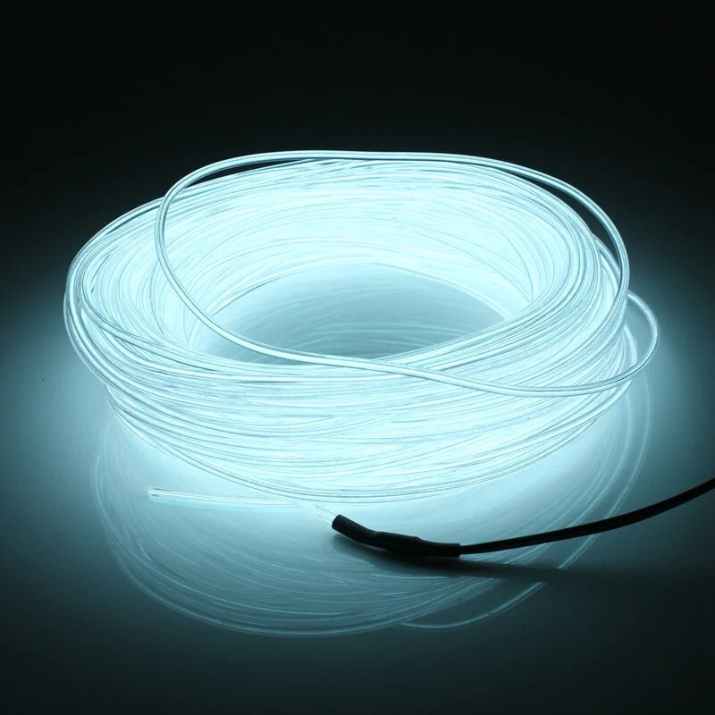 Neon LED Glow EL Wire Light Strip | 360° Flexible Rope Tube with Controller | USB, Car, Battery, or Sound Activated | Party, Car, Costume & Home Decor