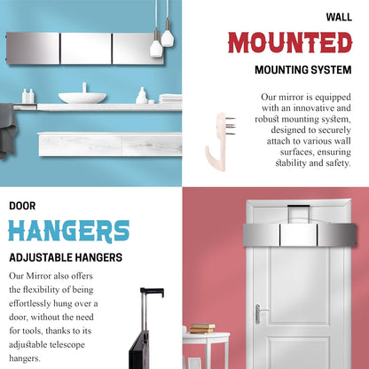 The 360° Mirror™ – 3-Way Adjustable Trifold Barber Mirror for Self Haircuts | Premium Glass, Portable Design & Height Hooks | Perfect for Men, Women & Braiding | LIPFI’s Barbershop Original