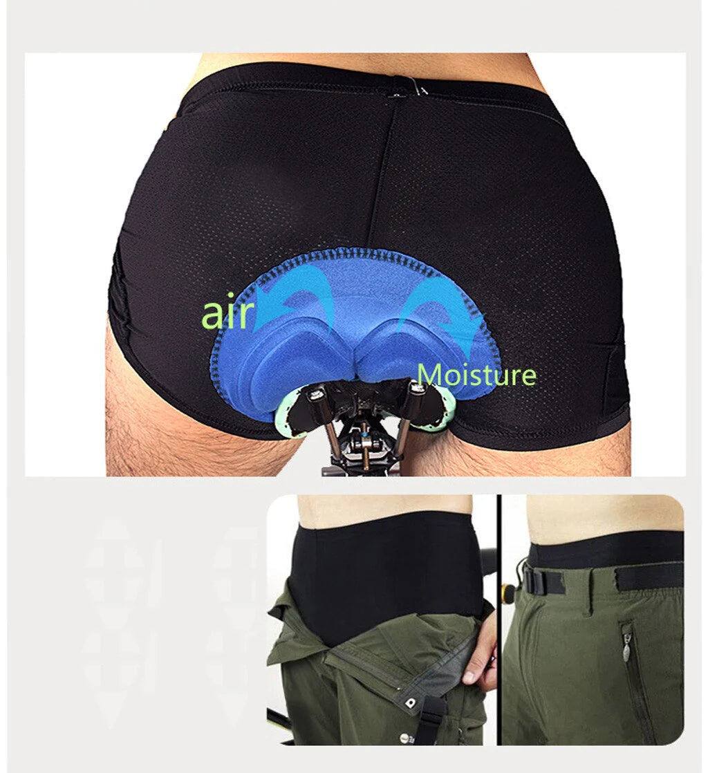 3D Padded Cycling Shorts for Men & Women | Breathable Gel Bike Underwear for Long Rides & Comfort Fit