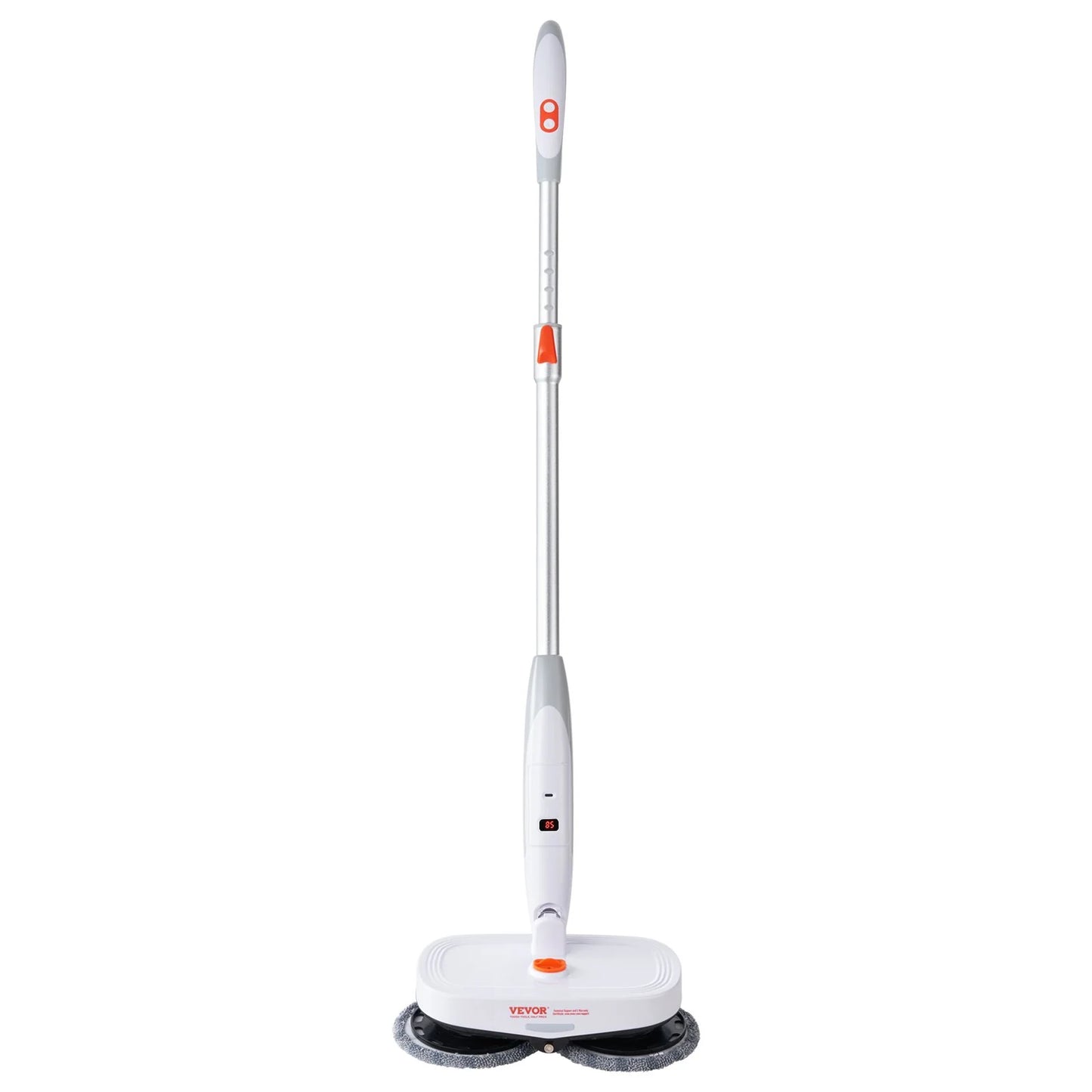 VEVOR Cordless Electric Mop with Integrated Water Tank, 40-Minute Battery Life, LED Headlight, Dual Mop Heads, and 8 Microfiber Pads for Efficient Hardwood and Tile Floor Cleaning