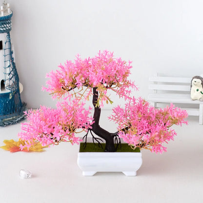Artificial Bonsai Tree – Realistic Mini Potted Plant Decor for Home, Office & Garden | 6 Colors Available