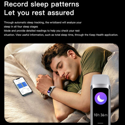 Keep Health C60 Slim Fitness Tracker with 1.1” AMOLED Display | 25 Sports Modes, Heart Rate, Blood Pressure & Oxygen Monitor | Waterproof Smart Band for Women & Men with Sleep Tracker, Alarm & Step Counter