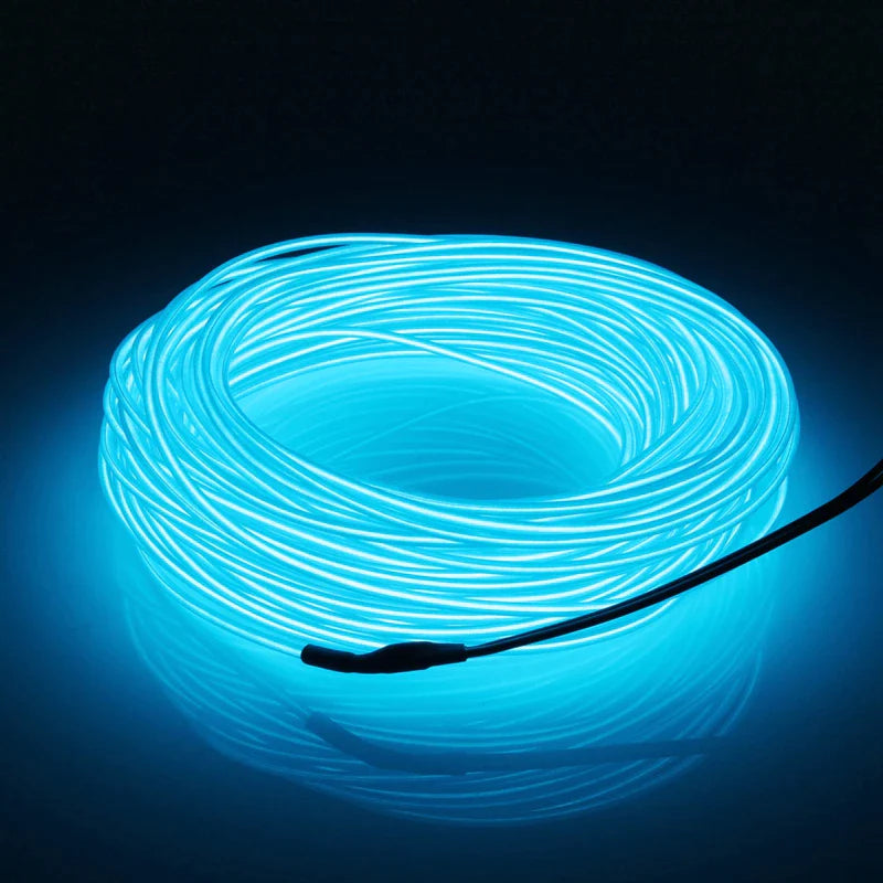 Neon LED Glow EL Wire Light Strip | 360° Flexible Rope Tube with Controller | USB, Car, Battery, or Sound Activated | Party, Car, Costume & Home Decor