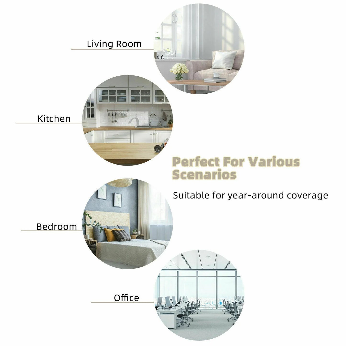 One-Way Mirror Window Film - Heat and UV Reflective Privacy Tint for Residential and Commercial Use